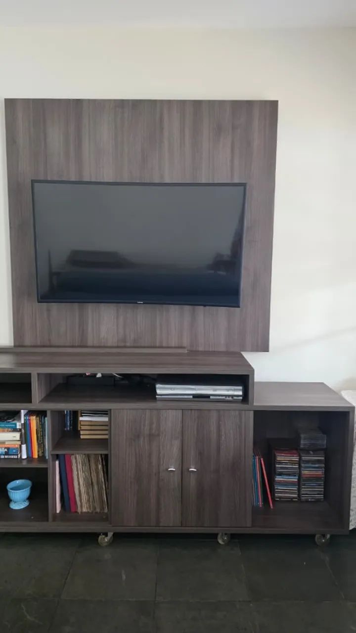 Rack planejada e painel TV