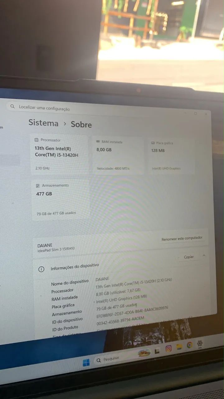 Notebook Lenovo idea pad Slim 3  troco em ps5 - Foto 4