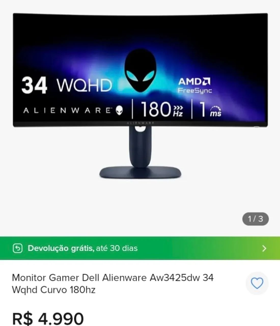 MONITOR GAMER  DELL ALIENWARE - Foto 4