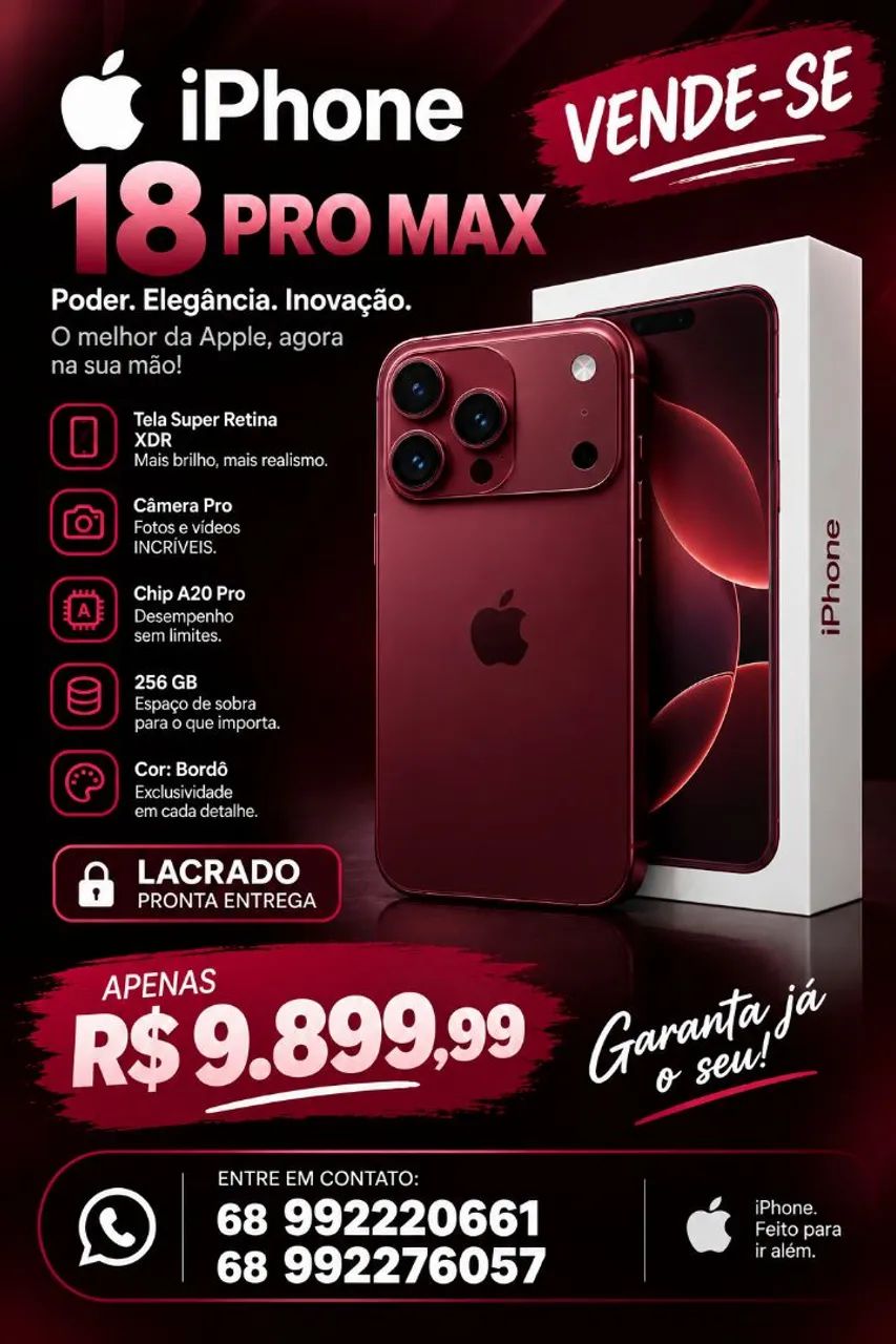 IPHONE 18 PRO MAX BORDÔ 256GB LACRADO ?