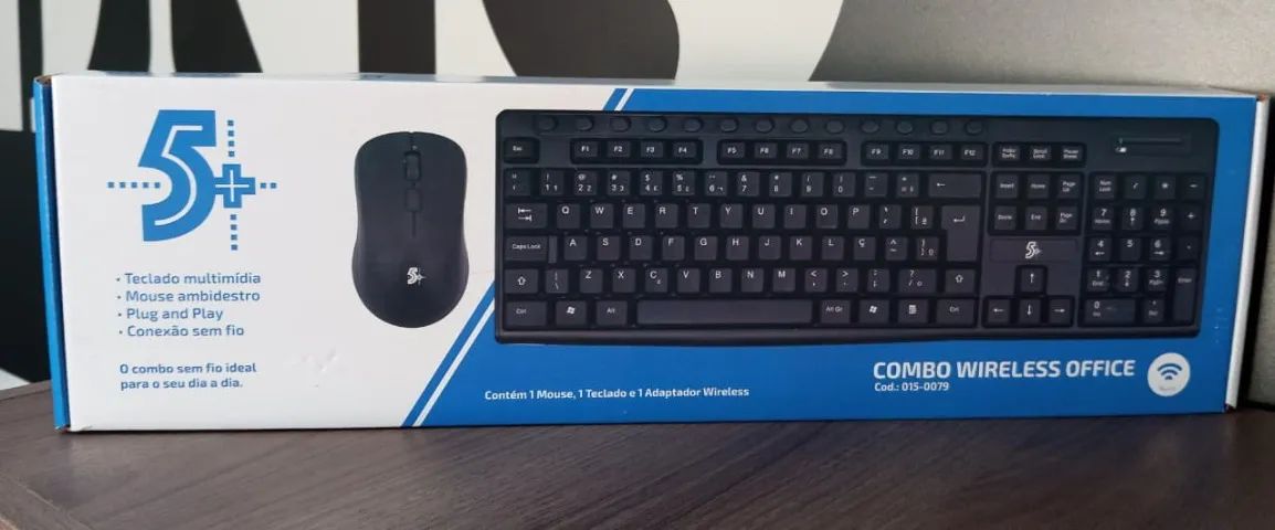 Kit Teclado e Mouse Sem Fio Combo Wireless Office