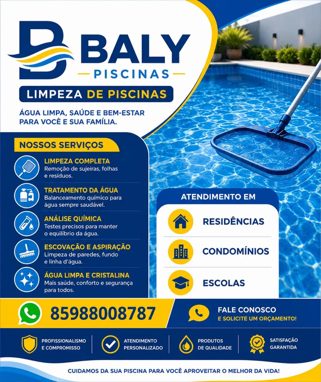 Limpeza de piscina mais barata 