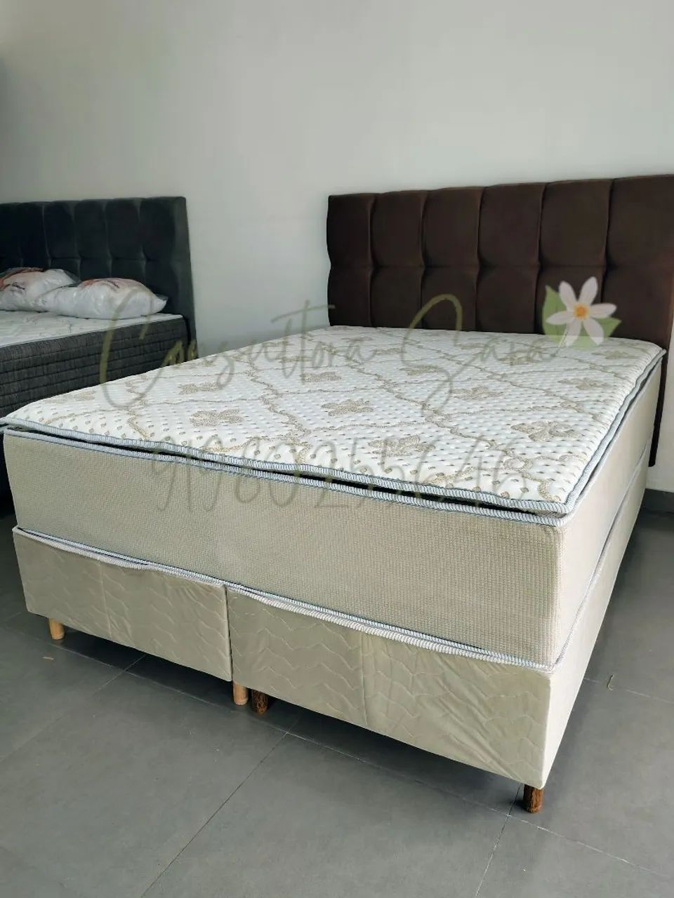 CAMA BOX COM PILLOW TOP QUEEN ENTREGA GRÁTIS 