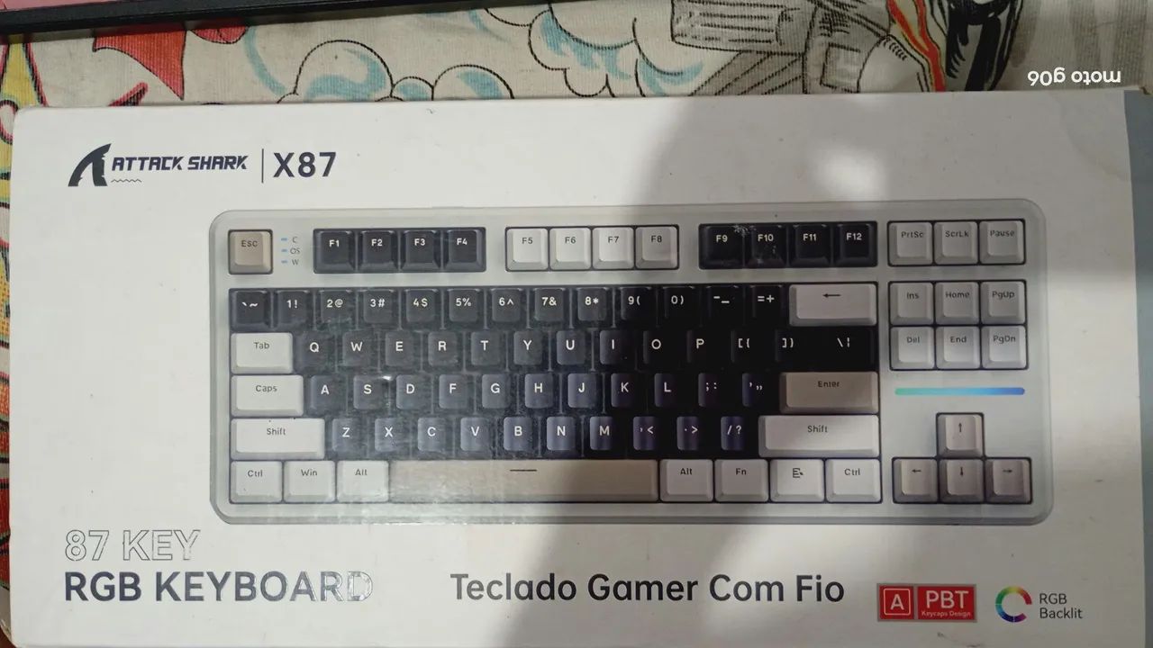 TECLADO MECÂNICO ATTACK SHARK X87 BLACKBERRY 