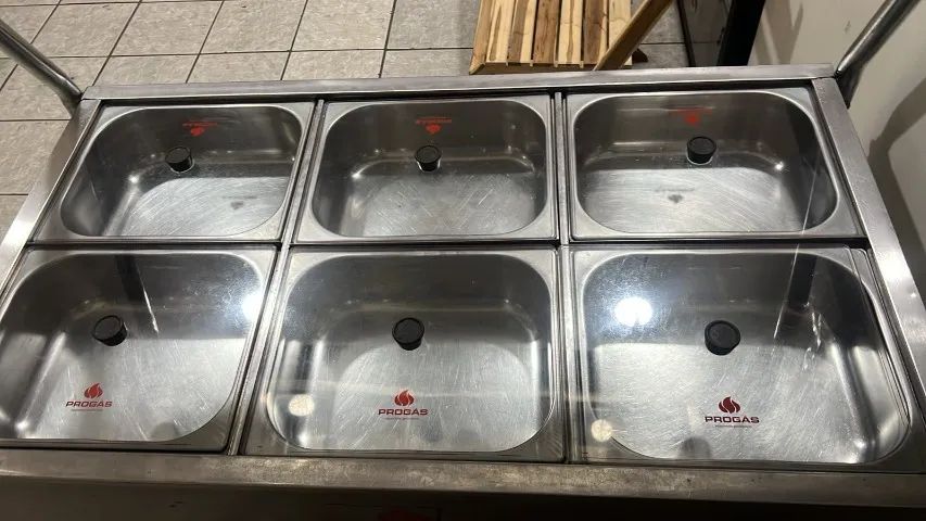 Balcão Buffet Térmico ProGás 6 Cubas em Ótimo Estado - Foto 4