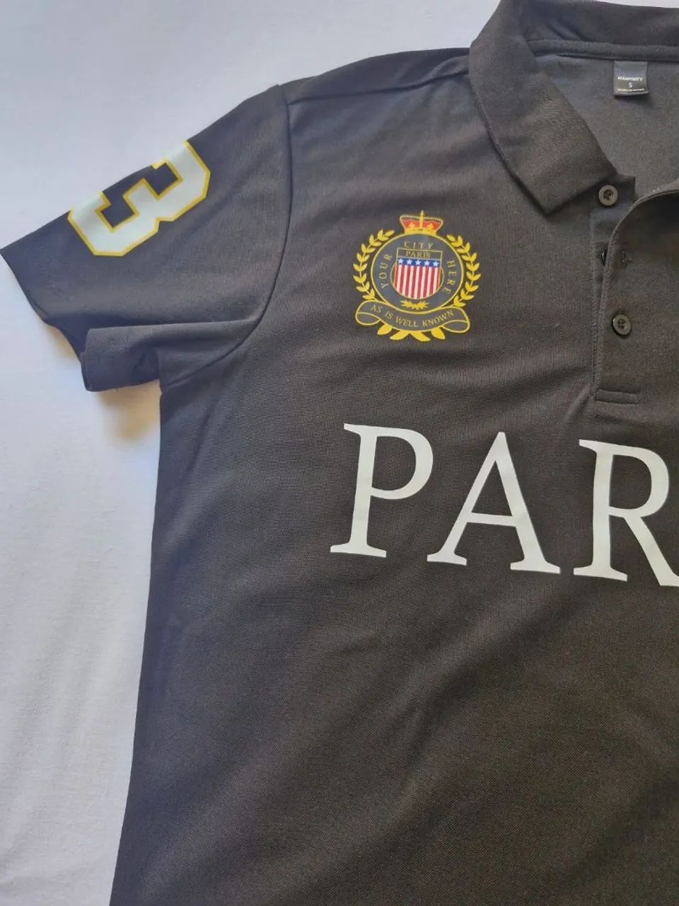Camisa Polo PARIS Preta Premium Masculina - Foto 5