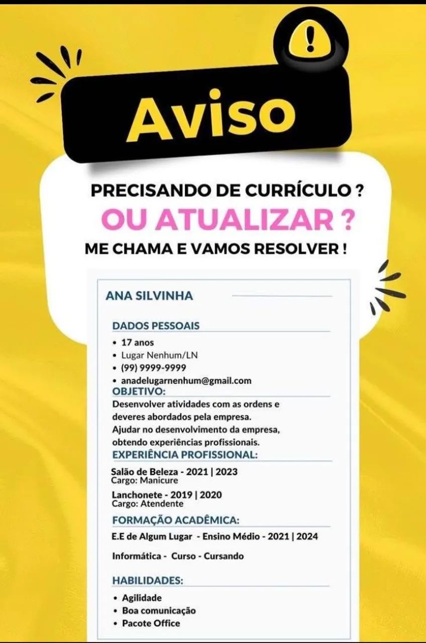 Currículo 20 R$