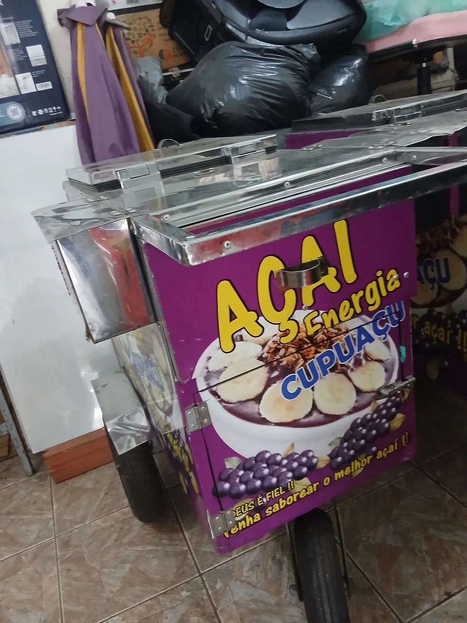 Carrinho para vender açai com frutas  - Foto 5