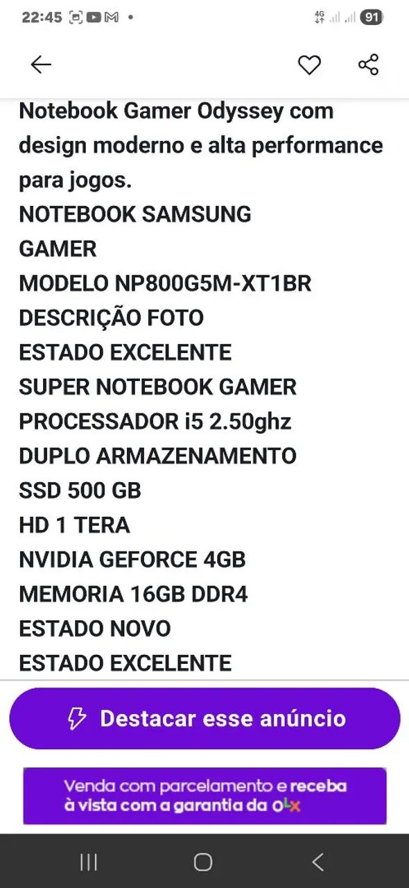 NOTEBOOK ODYSSEY GAMER  - Foto 2