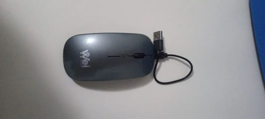 Mouse wireless com carregador USB
