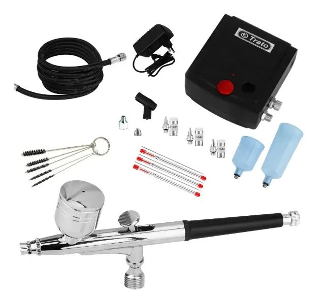 Kit Completo Aerografia Mini Compressor Ar + Aerógrafo 0,3mm - Foto 2