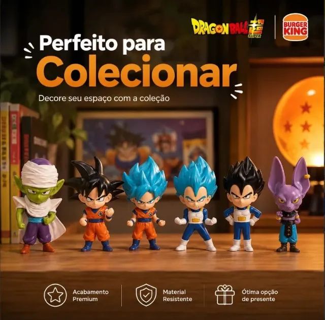 Kit 6 Bonecos Dragon Ball Super Coleção Burger King