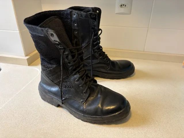 Botas Coturnos Atalaia Couro E Lona - Tam. 44 (12 Us) - Foto 2