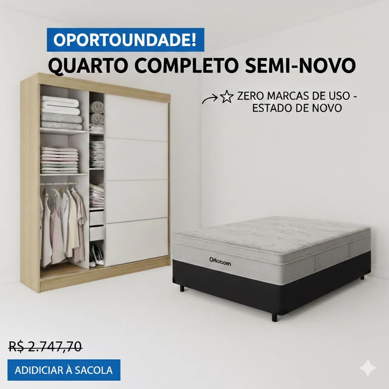 Cama e guarda-roupa no precinho ( semi novo ) 