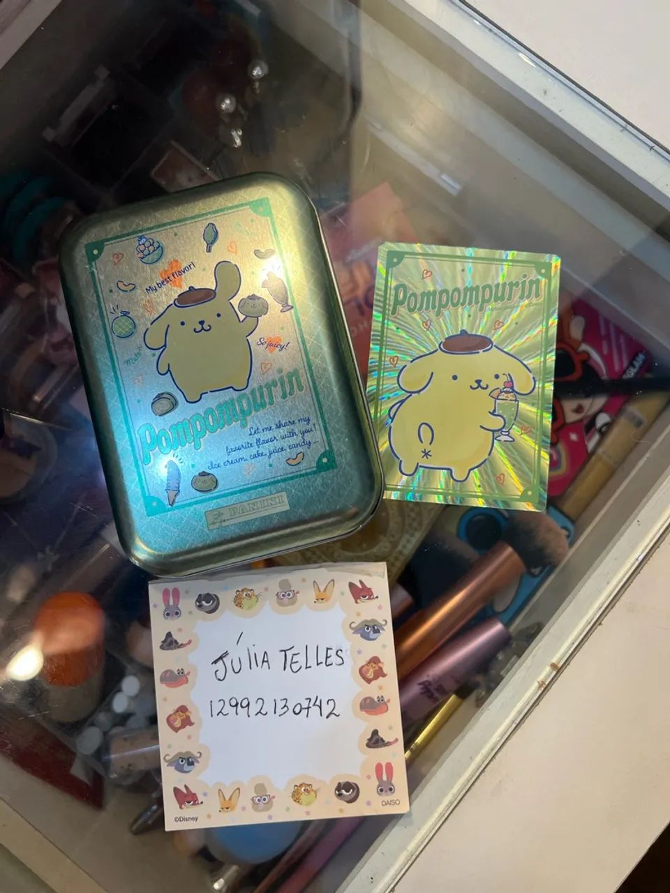Edição limitada card Pompompurim com lata Panini 