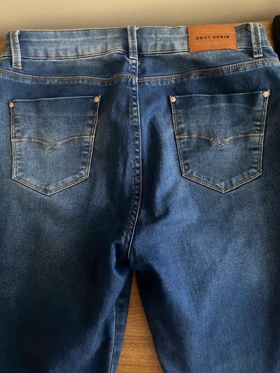 Calça jeans denim 44 reta cintura alta - Foto 3