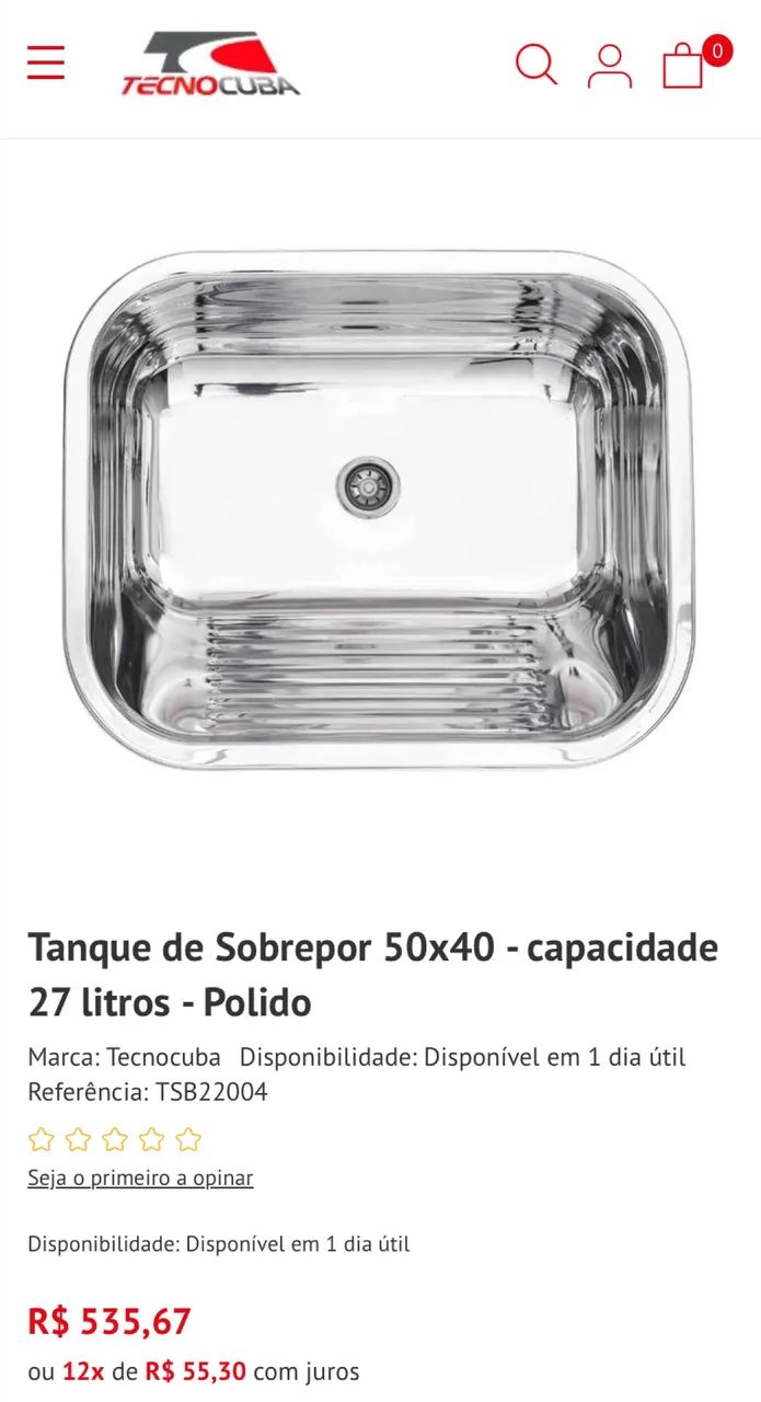 Tanque de inox 304 sobrepor 50x 40 27 litros  - Foto 4