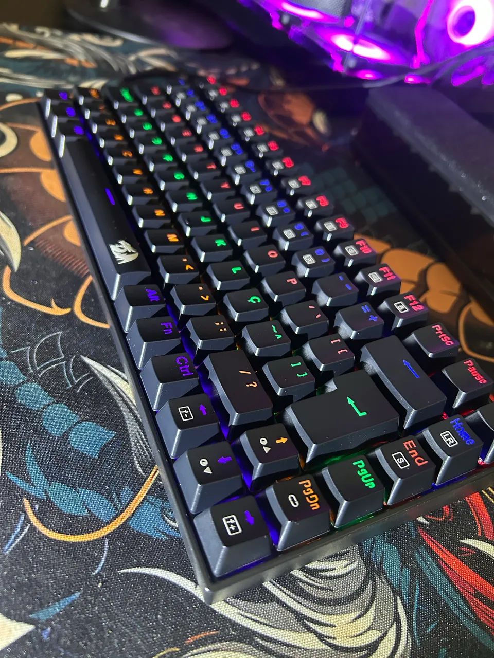 Teclado Mecânico Redragon Phantom 75% Preto ? Switch Brown / LED Rainbow - Foto 2