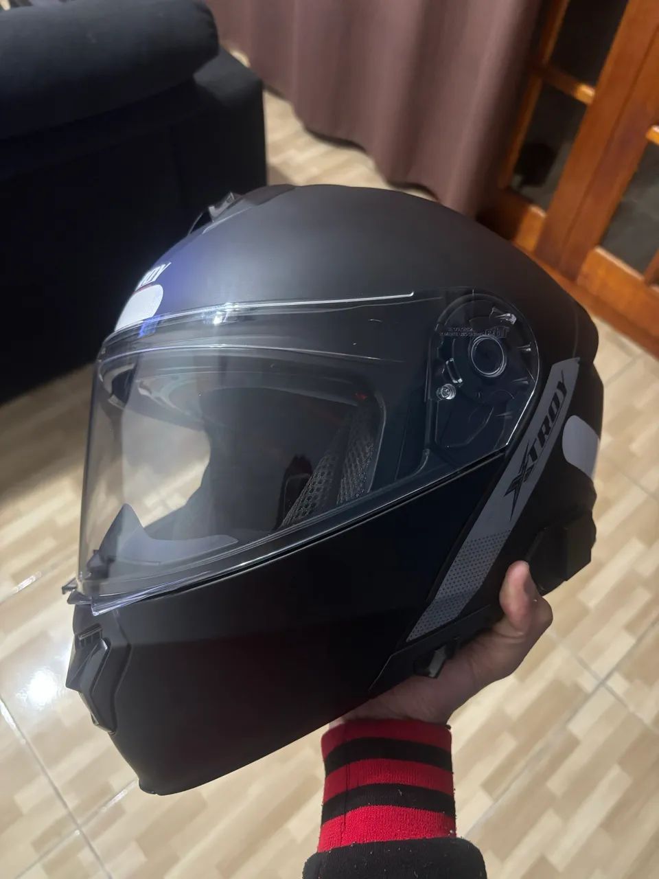 Capacete Xtroy Escamotavel Preto