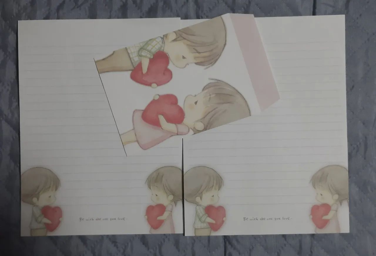 Lote de papéis de carta com envelope Amy & Tim - Foto 3