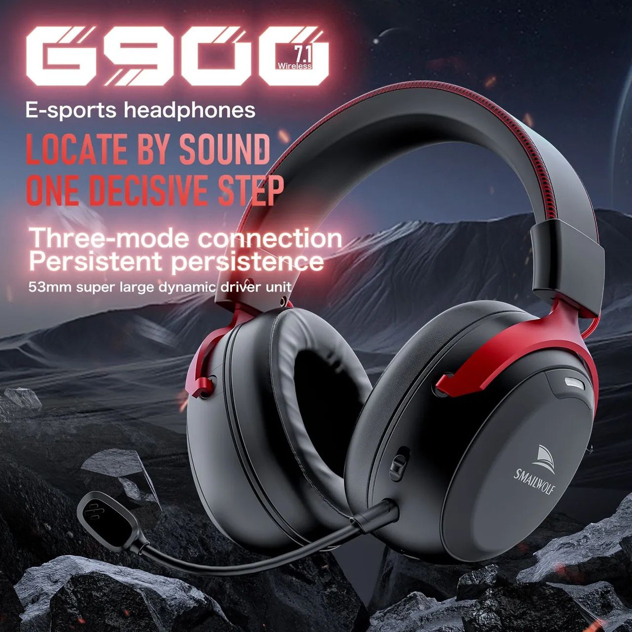 Headset sem fio bluetooth e 2.4ghz SmailWolf G900 - Foto 4