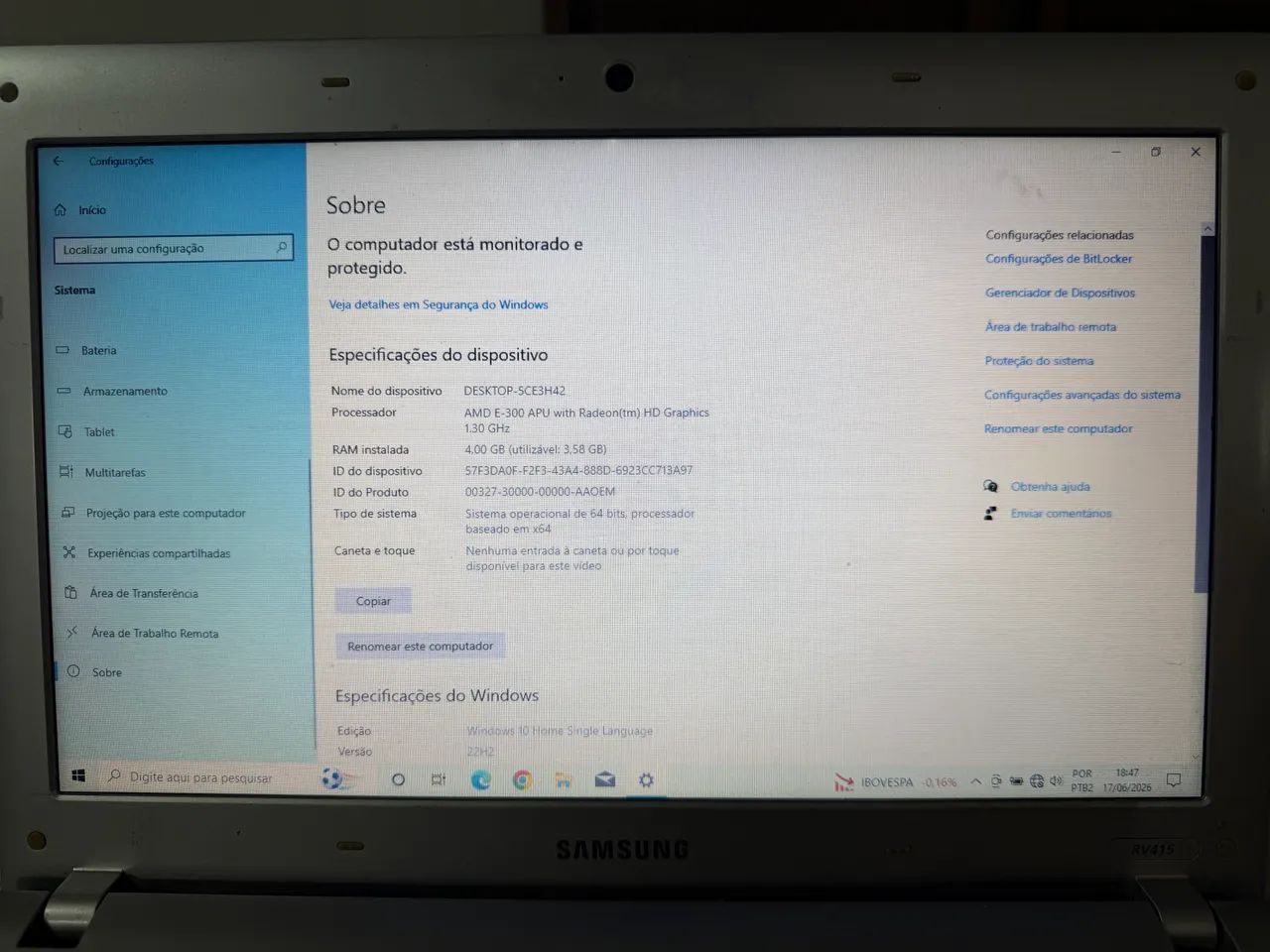 NOTEBOOK SAMSUNG RV415 - SSD 120GB - FUNCIONANDO - Foto 5