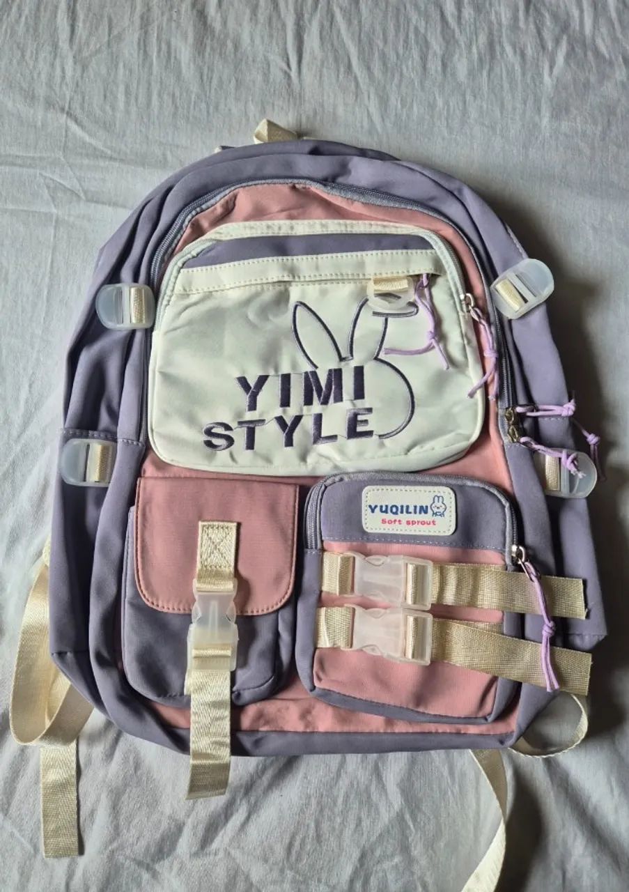 Mochila grande lilás/rosa nova - Foto 3
