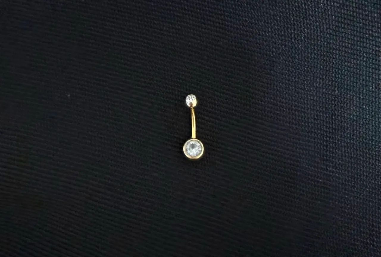 Piercing para umbigo de ouro - Foto 3