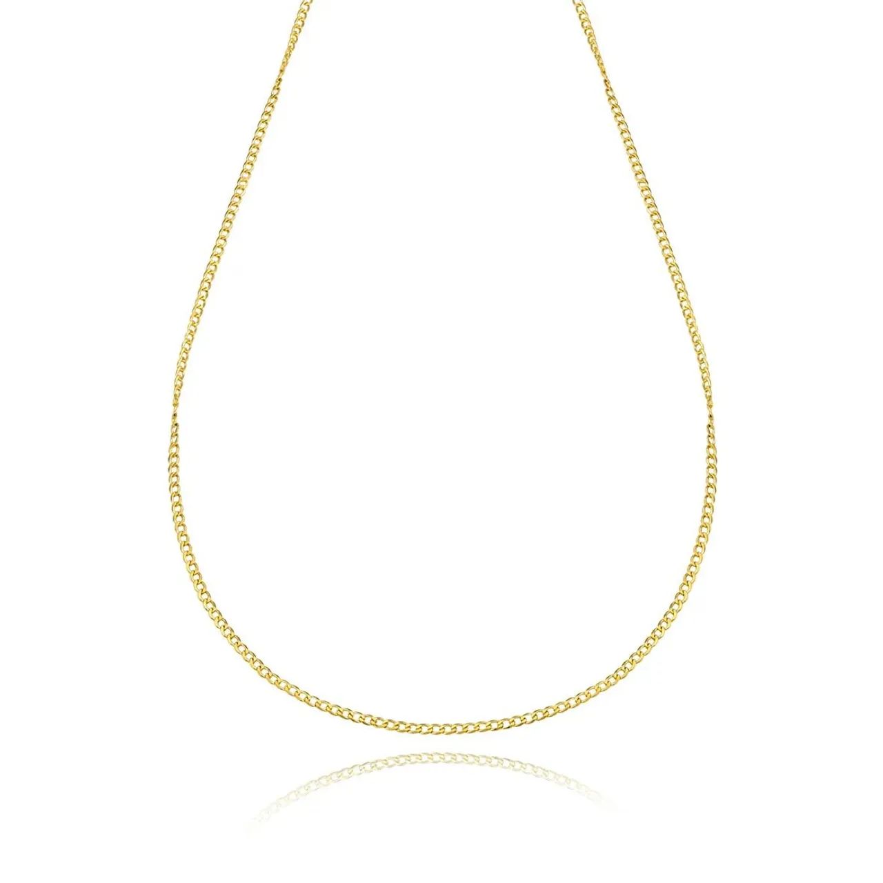 Corrente Masculina Grumet 2mm 60cm Folheado a Ouro 18k