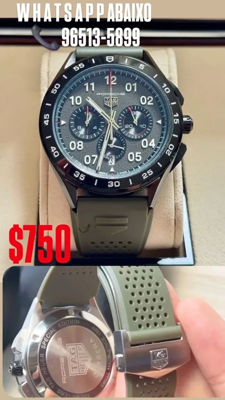 Relógio TAG HEUER CARRERA PORSCHE 100% FUNCIONAL  - Foto 3