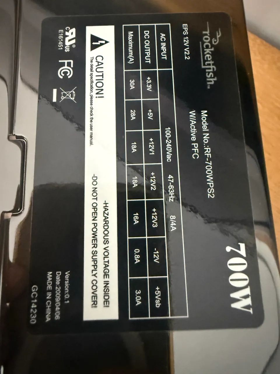Fonte ATX 700W - RocketFish - mod.: RF-700WPS2 - usada - funcionando - Foto 6