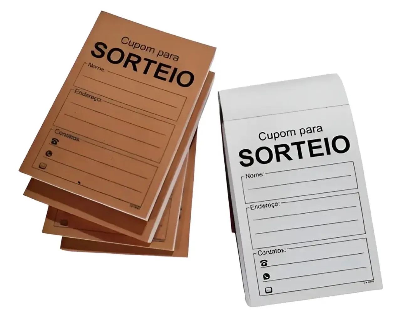 Cupom para sorteio 5 blocos com 100 folhas