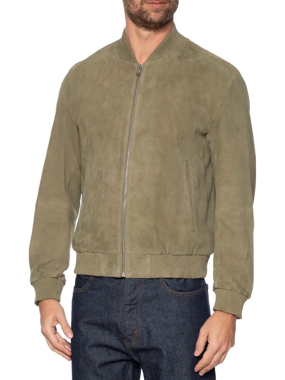 Jaqueta Masculina De Camurça H-Muller Verde Boss - Foto 2