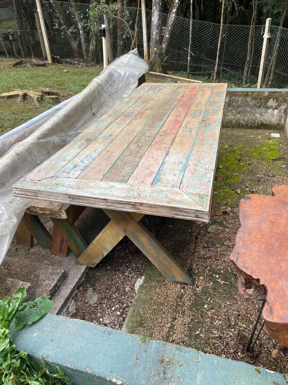 Mesa rustica madeira Demolicao 