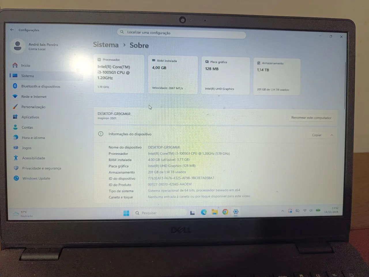 Notebook Dell semi-novo ótimo estado barbada - Foto 3