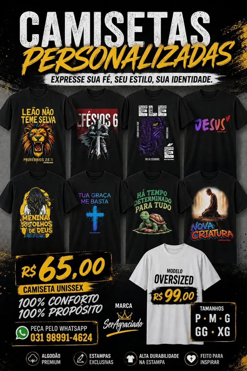 Camiseta Unissex 100% algodão 