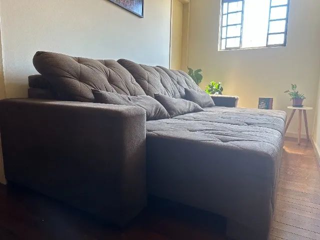 Sofa Retratil e Reclinável  2,5m Marron Qualidade .Somente Venda - Foto 2