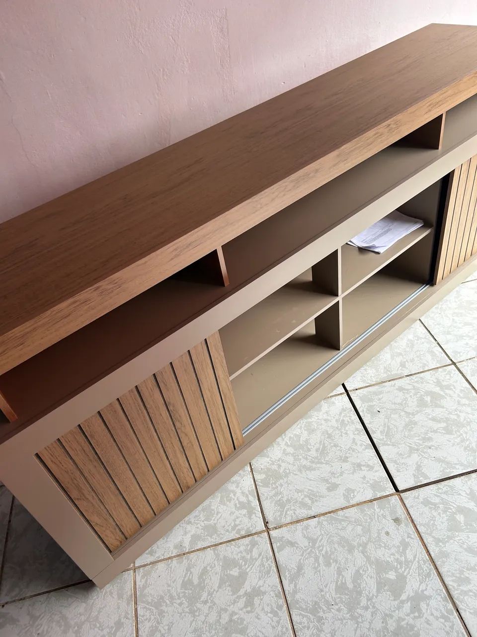 Bancada ou Rack com Rodízio Sala Navel Freijó - Foto 4