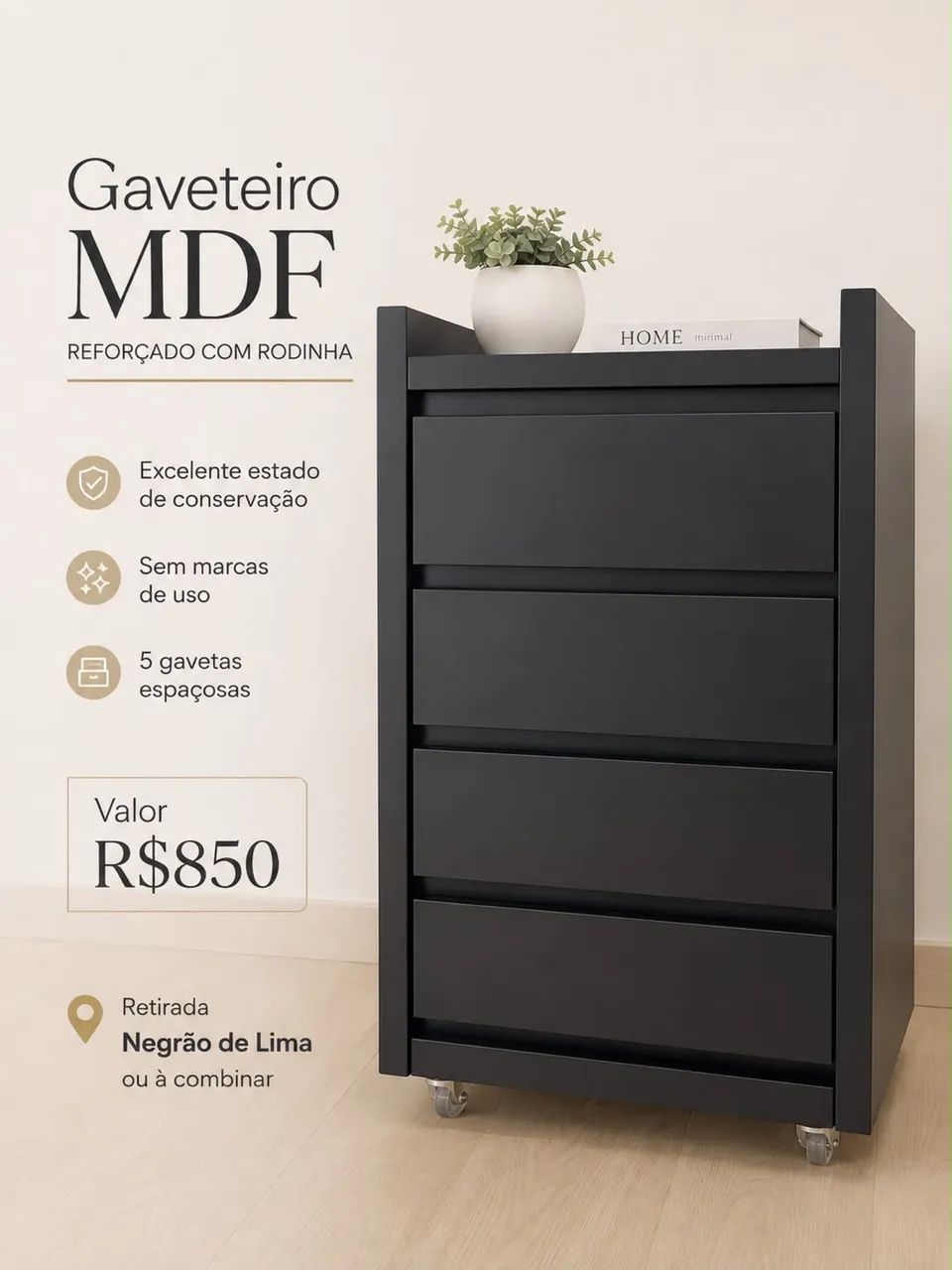 Gaveteiro/Carrinho auxiliar - Foto 2