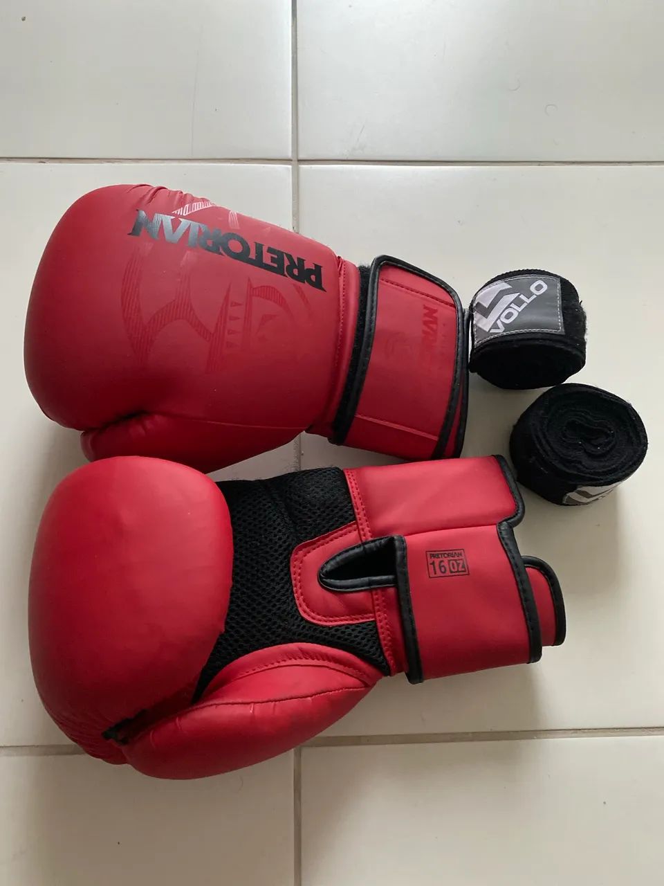 Kit Luva D BA e Boxe E Muay Thai First Fx2 Pretorian Vermelho