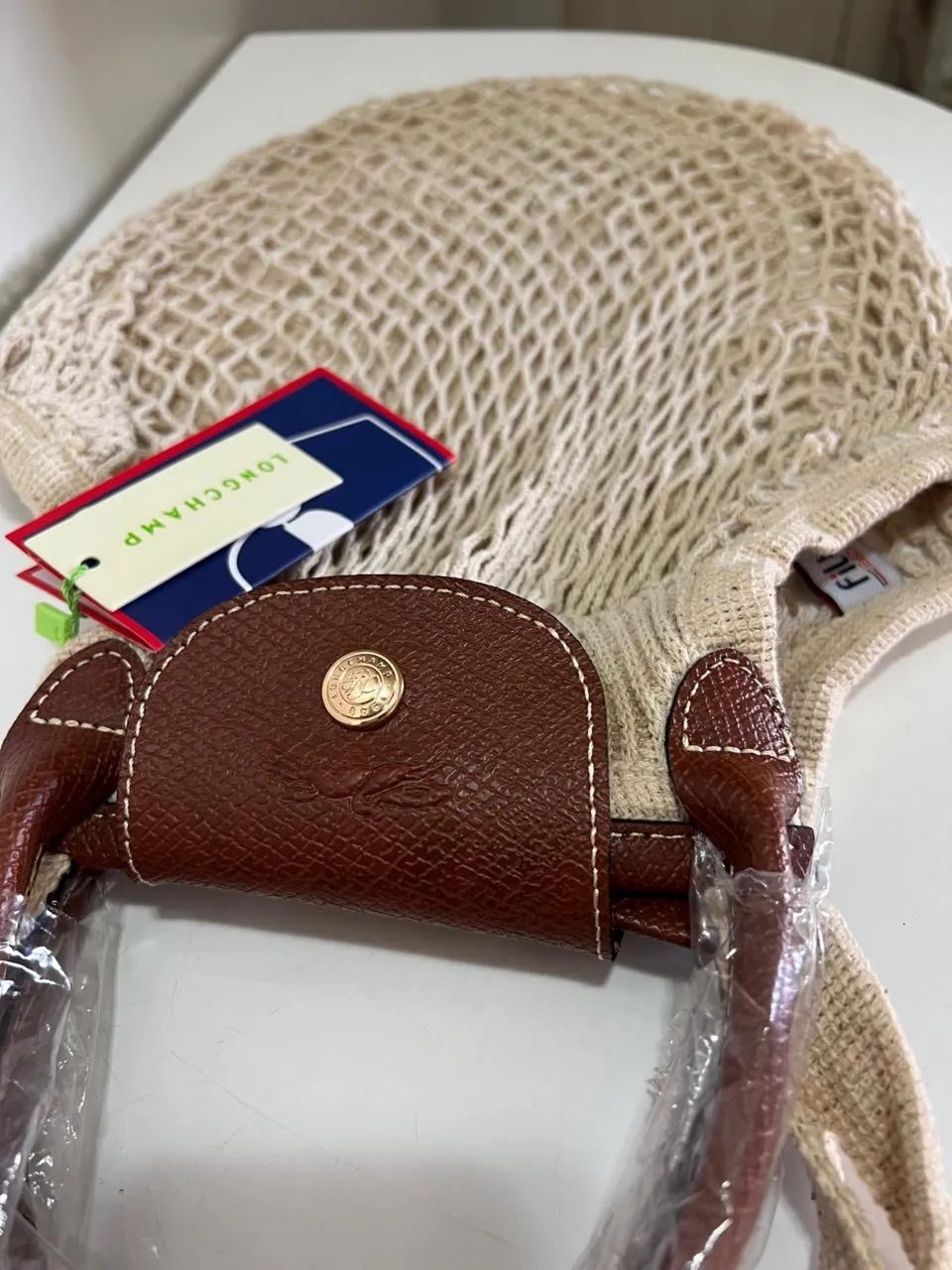Bolsa crochê Longchamp bege - Foto 4