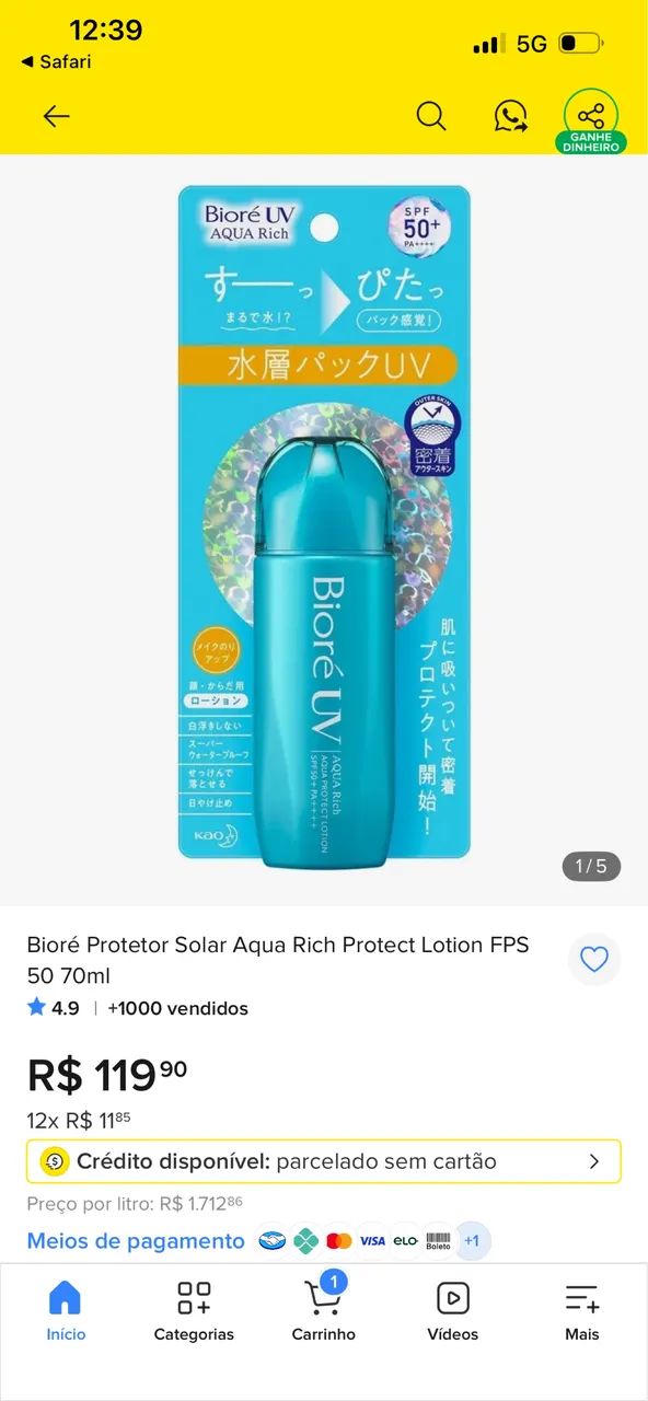 Protetor Solar Bioré UV Aqua Rich  - Foto 2