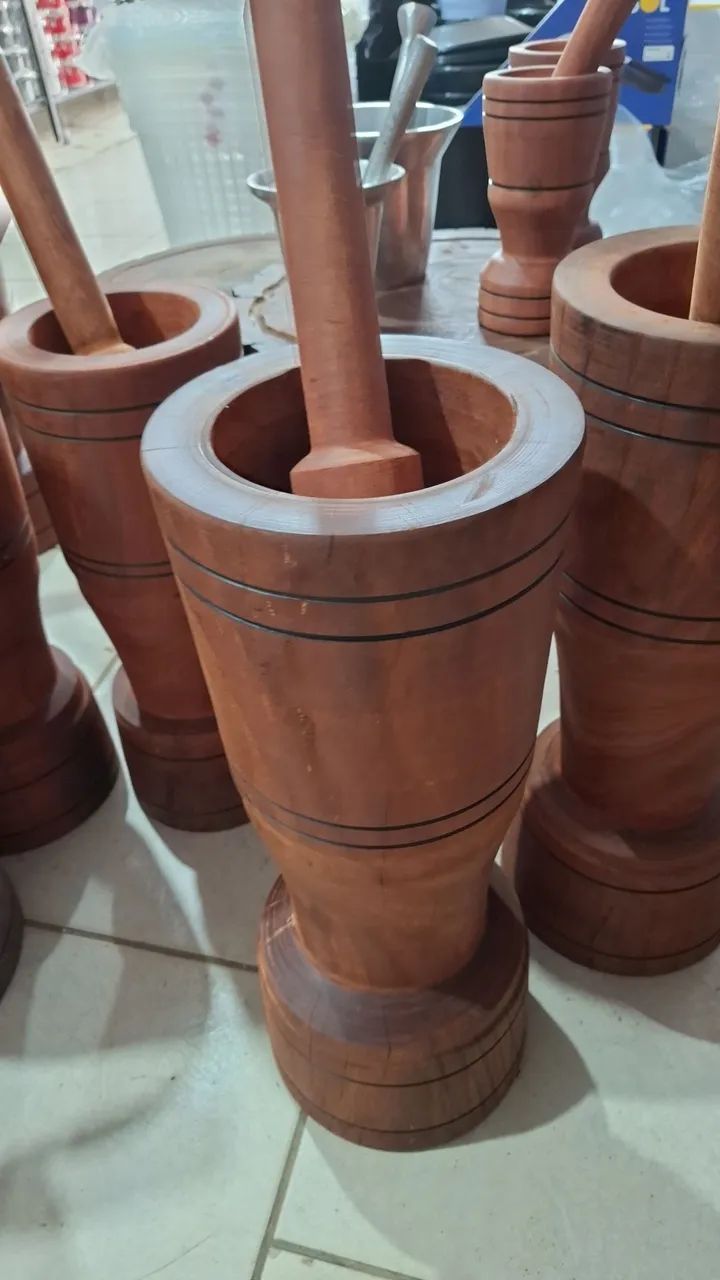 Pilão de madeira rústica a pronta entrega  - Foto 2