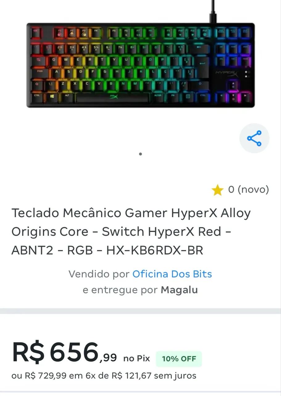 VENDO TECLADO MECÂNICO HyperX Alloy Origins - Foto 3