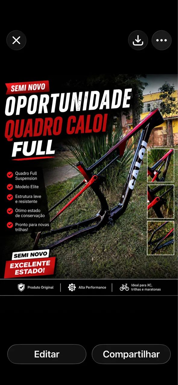Quadro Caloi FULL Elite Rancing Carbon FS - Foto 2