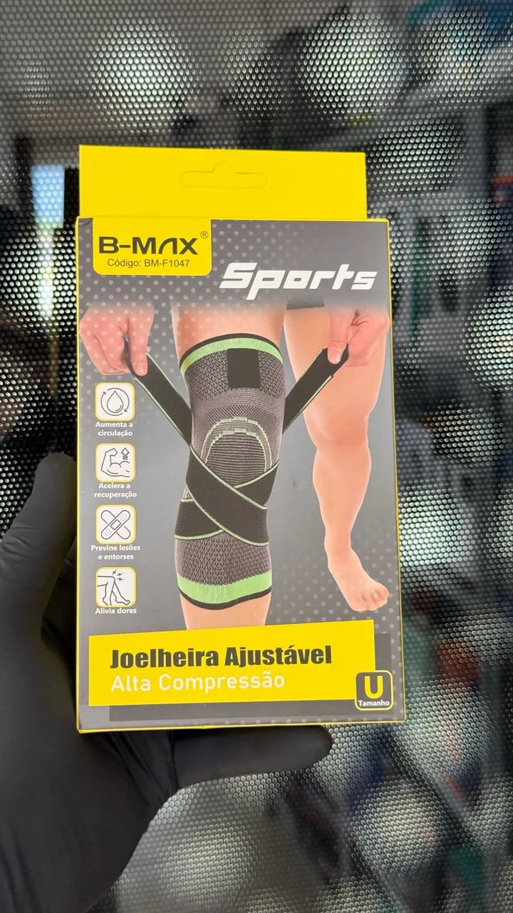 Joelheira ajustável alta compressão 