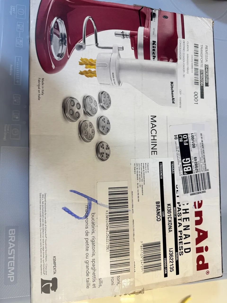 Kit de Macarrão para Batedeira KitchenAid 