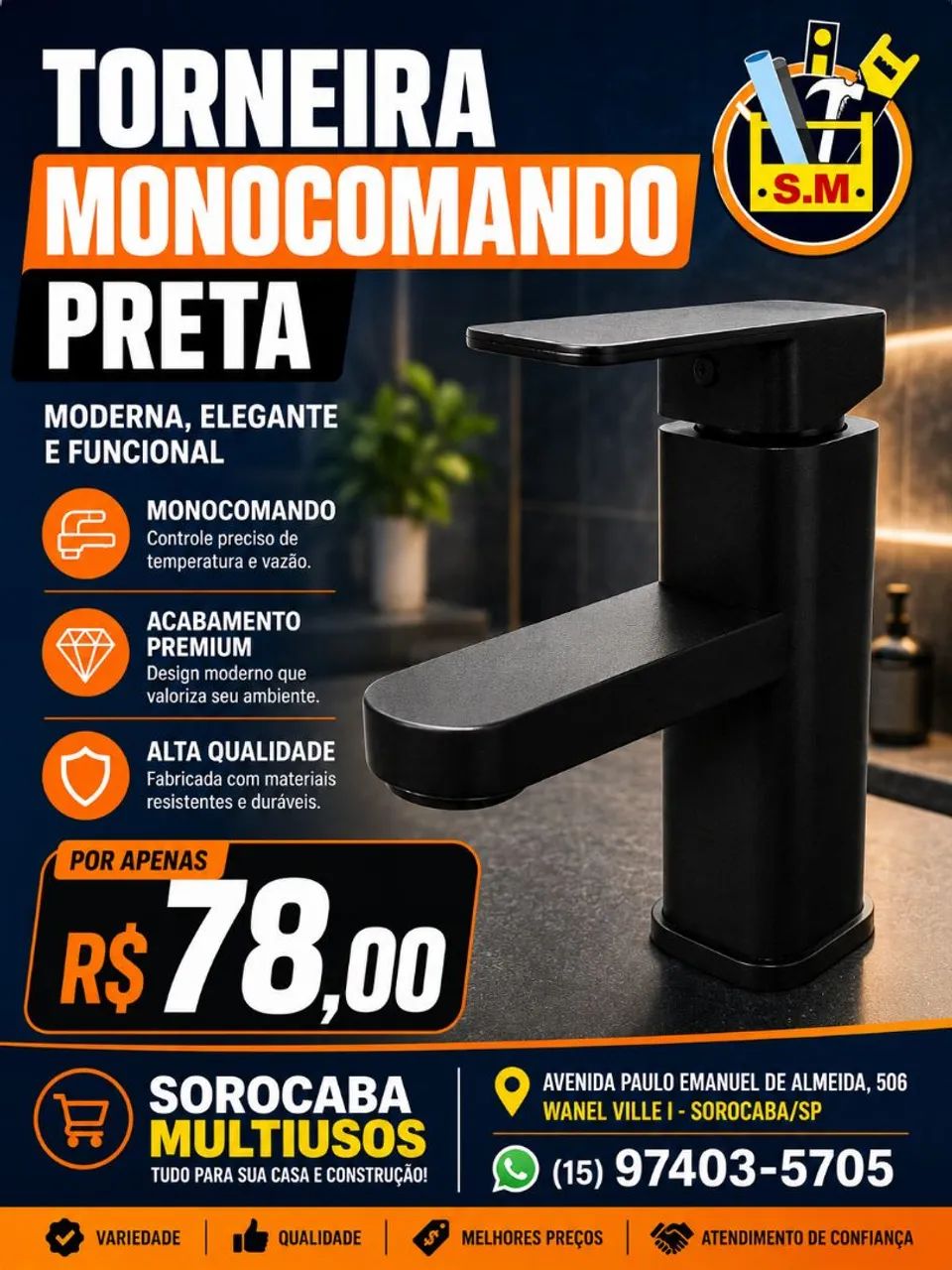 TORNEIRA MONOCOMANDO