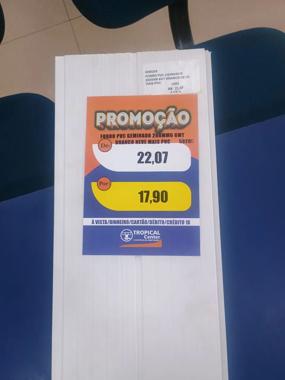 Forro PVC 200mm 6 mt