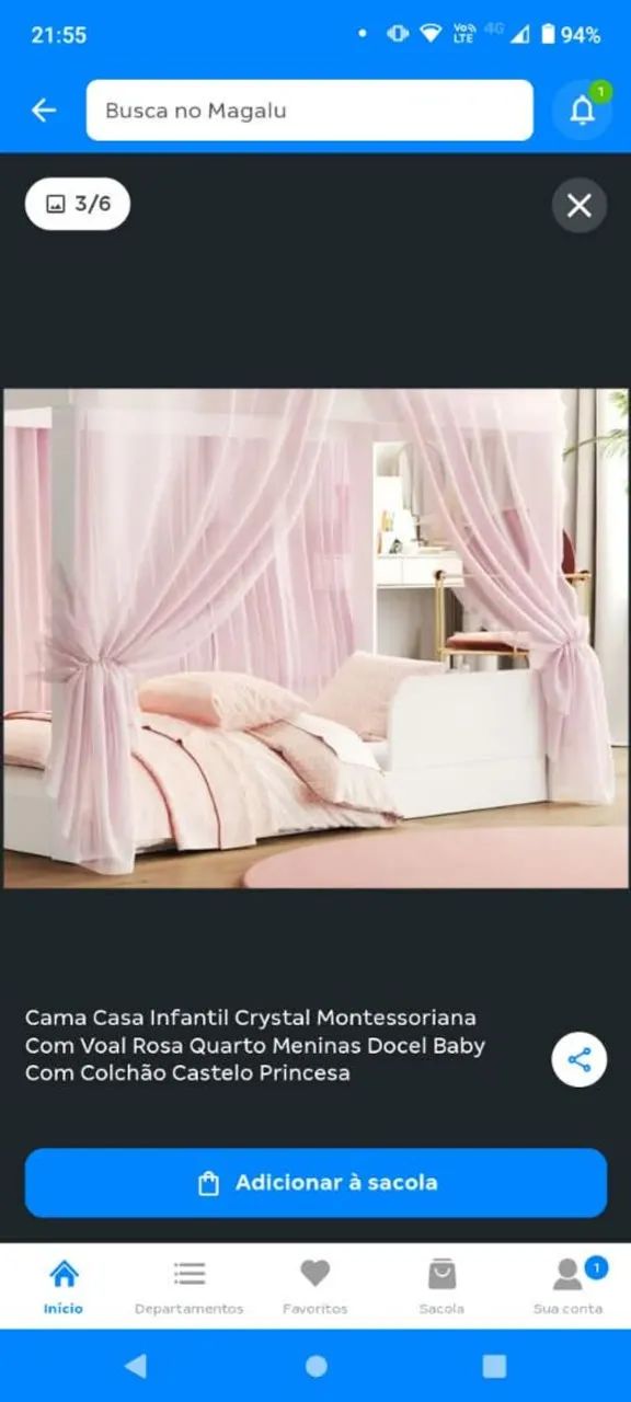 Cama casa infantil Crystal monteseensoriana com colchão  - Foto 3